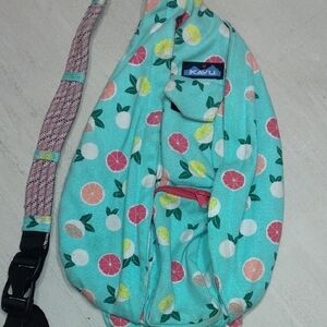 Kavu Turquoise Citrus Print Rope Sling